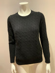 J.Crew Black Wool Blend Cable Knit Sweater Jumper Size S small ladies