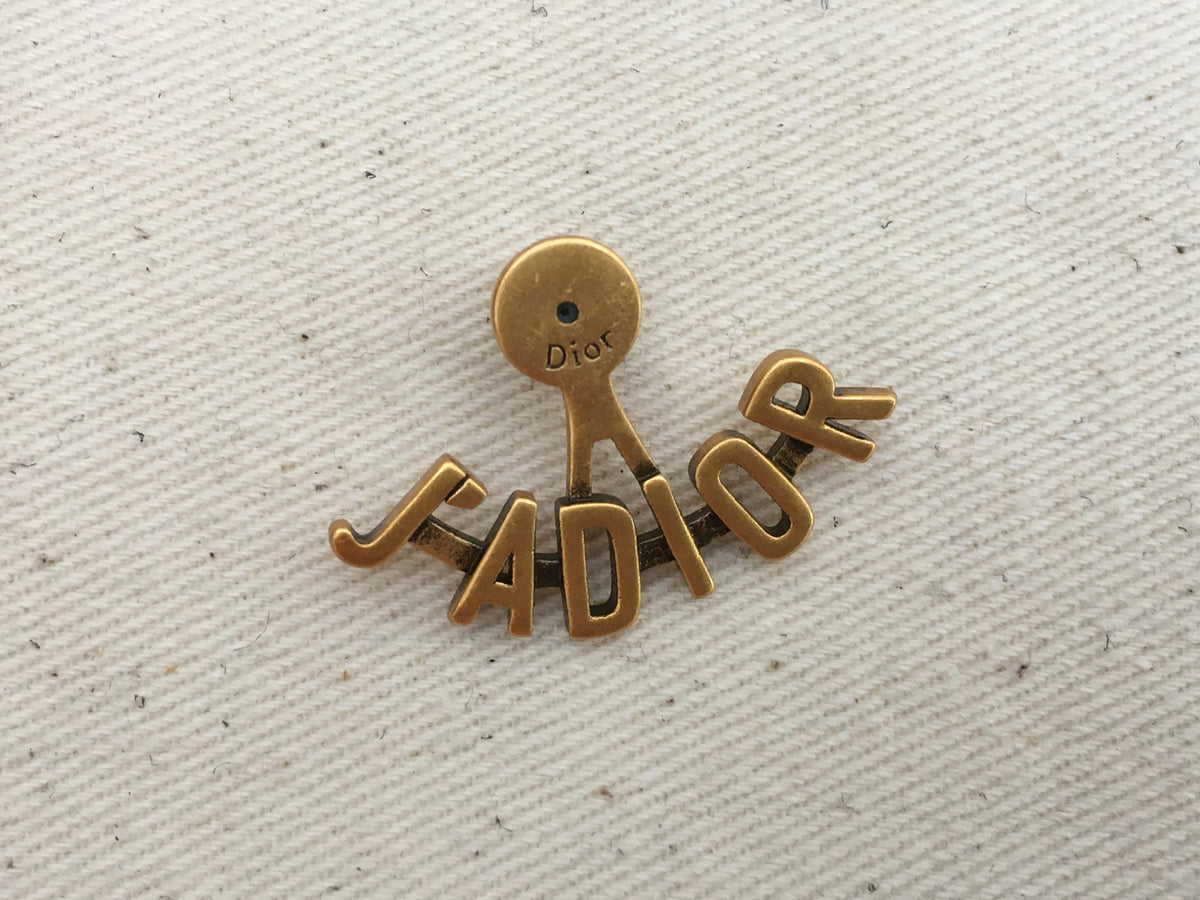 Christian Dior Limited Edition 925 SILVER "J'ADIOR" EARRINGS Bee Aged Goldtone ladies