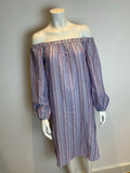 BCBG MAX AZRIA STRIPED OFF THE SHOULDERS DRESS SIZE XS Ladies