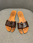 WH5D WHO'S LEATHER SLIPPERS FLIP FLOPS Shoes Size 37 UK 4 US 7 ladies