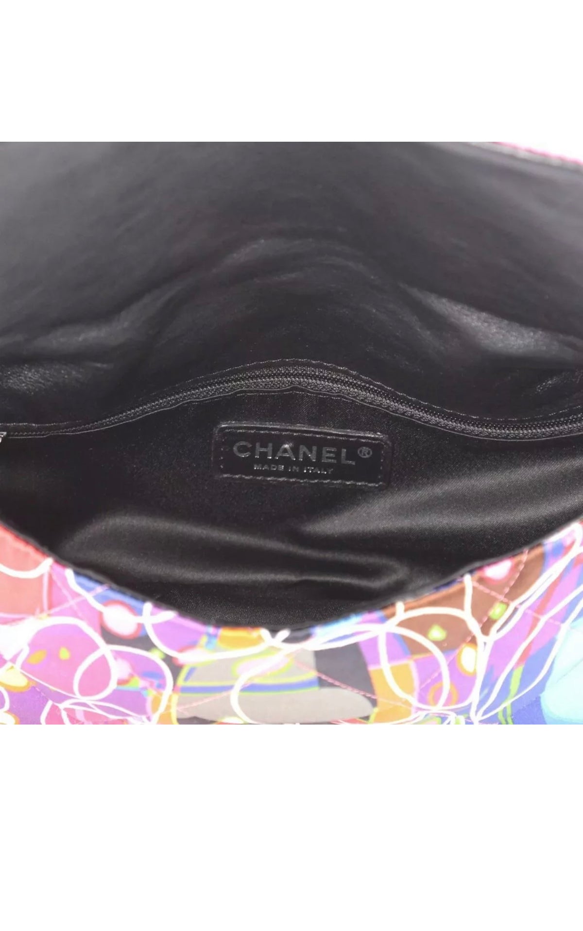 CHANEL Kaleidoscope Chain Flap Bag Quilted Printed Satin Medium Amazing RARE ladies
