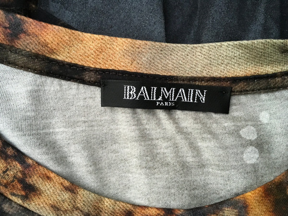 BALMAIN Ladies Wolf print distressed oversized Ladies