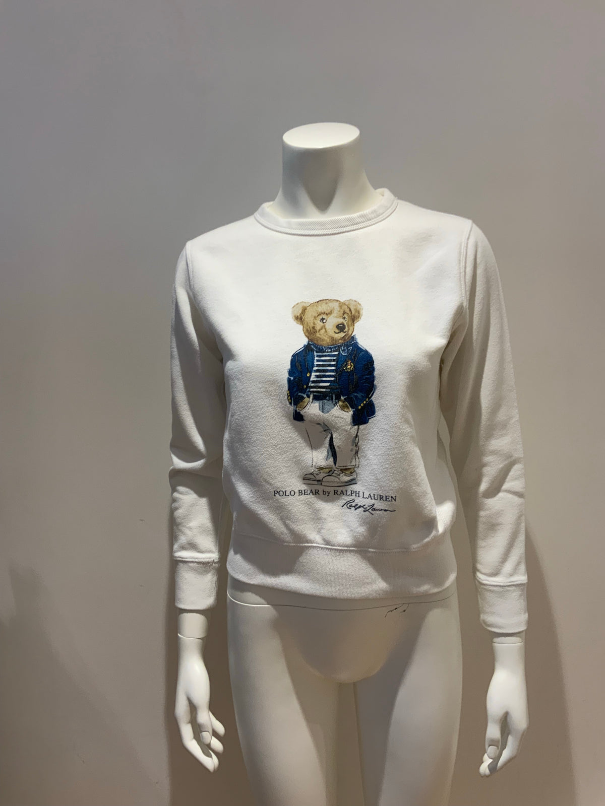 Polo Ralph Lauren Bear Sweatshirt White Size XS ladies