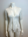 Mabapa White Cotton Knit Cardigan Sweater Jumper Size S small ladies