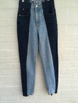 E.L.V. Denim East London Vintage The Twin two-tone high-rise straight-leg jeans LADIES