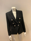 £2,940 SOLD OUT Balmain double breasted tweed black blazer jacket. F 40 UK 12 ladies