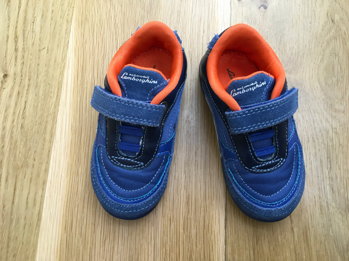 AUTOMOBILI LAMBORGHINI RACE ONE BOYS TRAINERS IN ROYAL BLUE EU 22 UK 5 Children