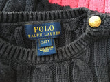 Ralph Lauren Polo cotton stripped cable knit sweater jumper 3 years old Ladies