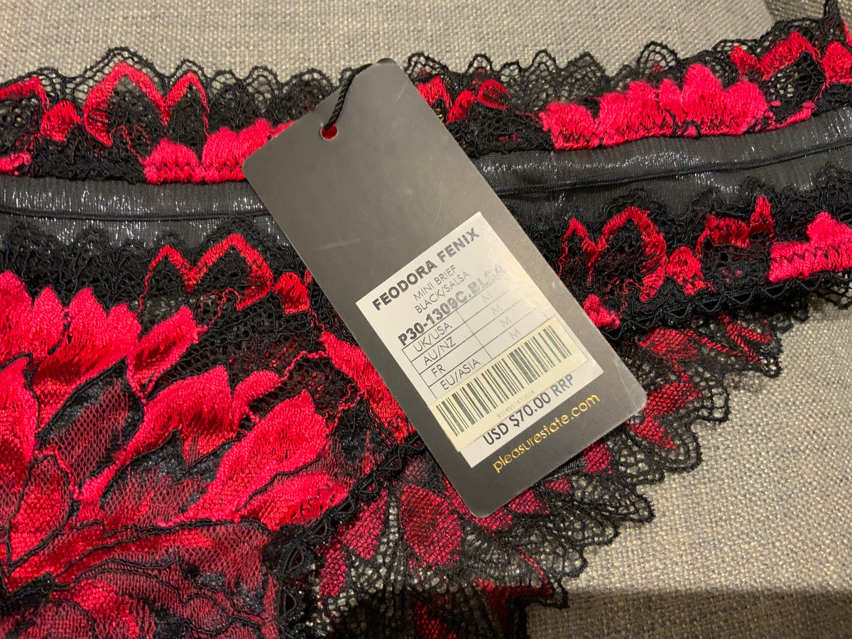 Pleasure State Embroidered FEODORA FENIX THE KNOCKOUT Briefs Underwear Size M ladies