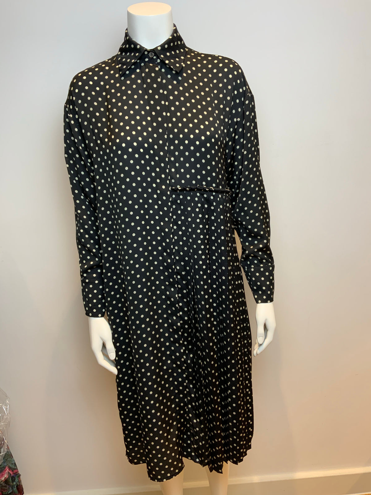 P.A.R.O.S.H laundry Polka Dots Oversized Shirt Pleated Dress SIZE XS ladies