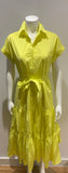 Lauren Ralph Lauren Vilma Sleeveless Tiered Shirt Yellow Dress US 2 UK 6 Xs ladies