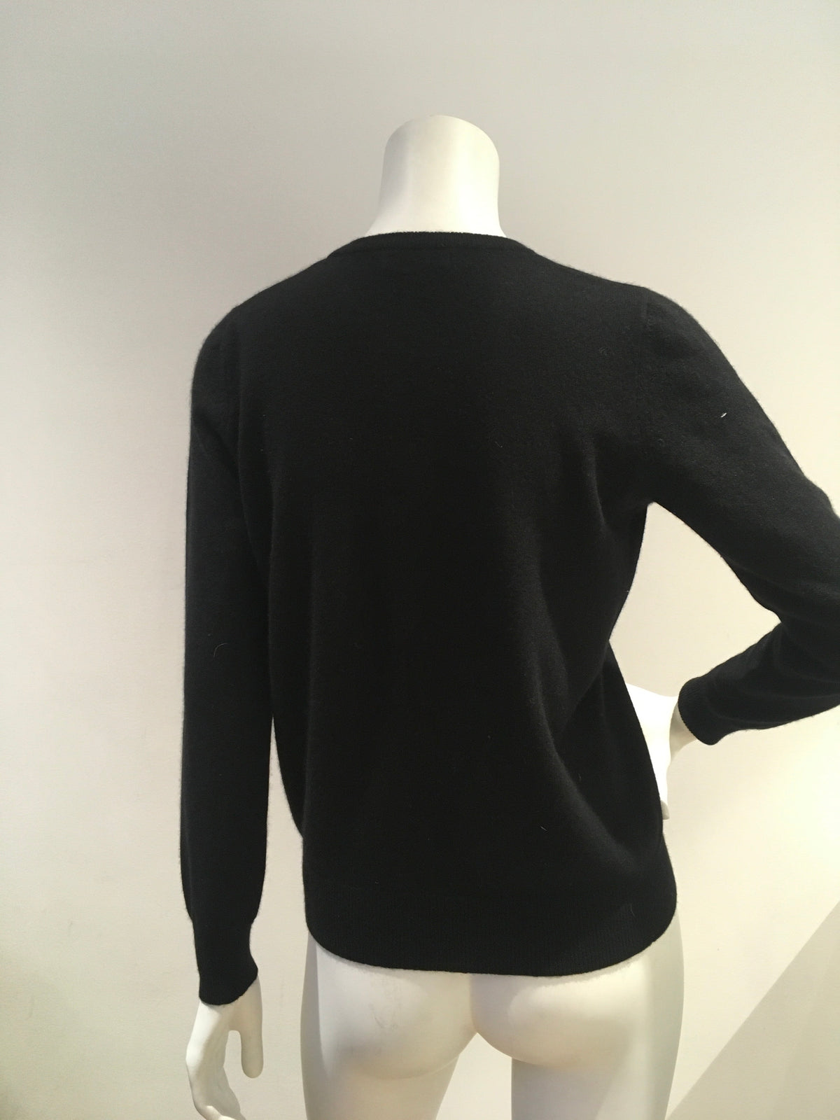 N.Peal Black Cashmere Knit Jumper Sweater Size S Small ladies