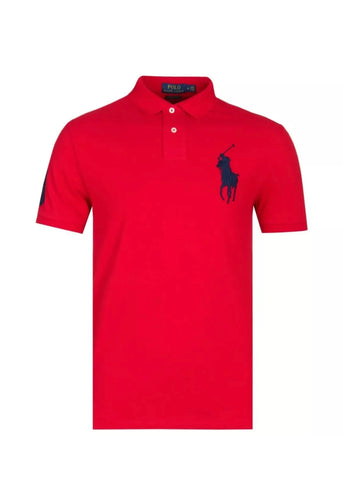 Polo Ralph Lauren Custom Fit Red Big Pony Logo Embroidered Polo T shirt Size M Medium men