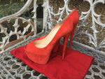 Christian Louboutin Highness 160  pumps shoes  £635 SUEDE RED  & Pony Fur LEOPARD SIZE 39 UK 6 US 9 SOLD OUT Ladies