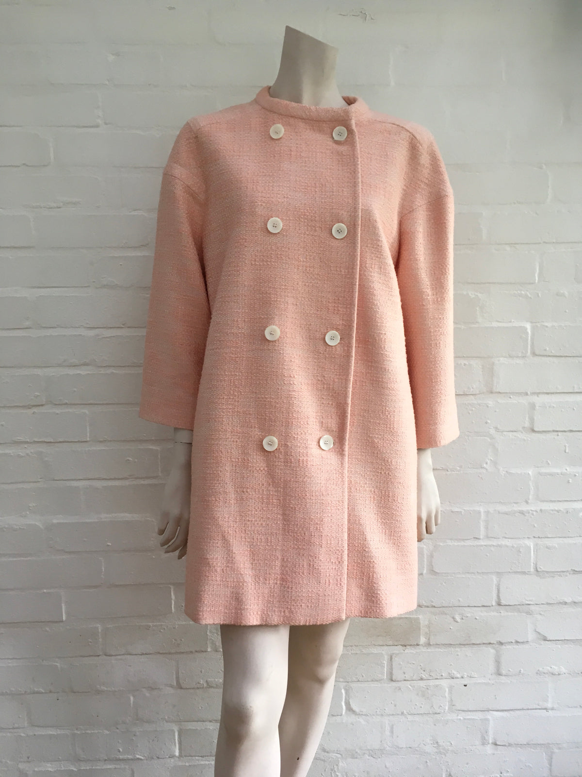JAEGER LONDON Women's Pink Summer Tweed Coat Ladies