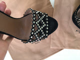 Azzedine Alaïa Black laser cut suede platform studded sandals Ladies