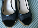 GIORGIO ARMANI braided patent leather wedges sandals shoes Size 36 UK 3 US 6 Ladies