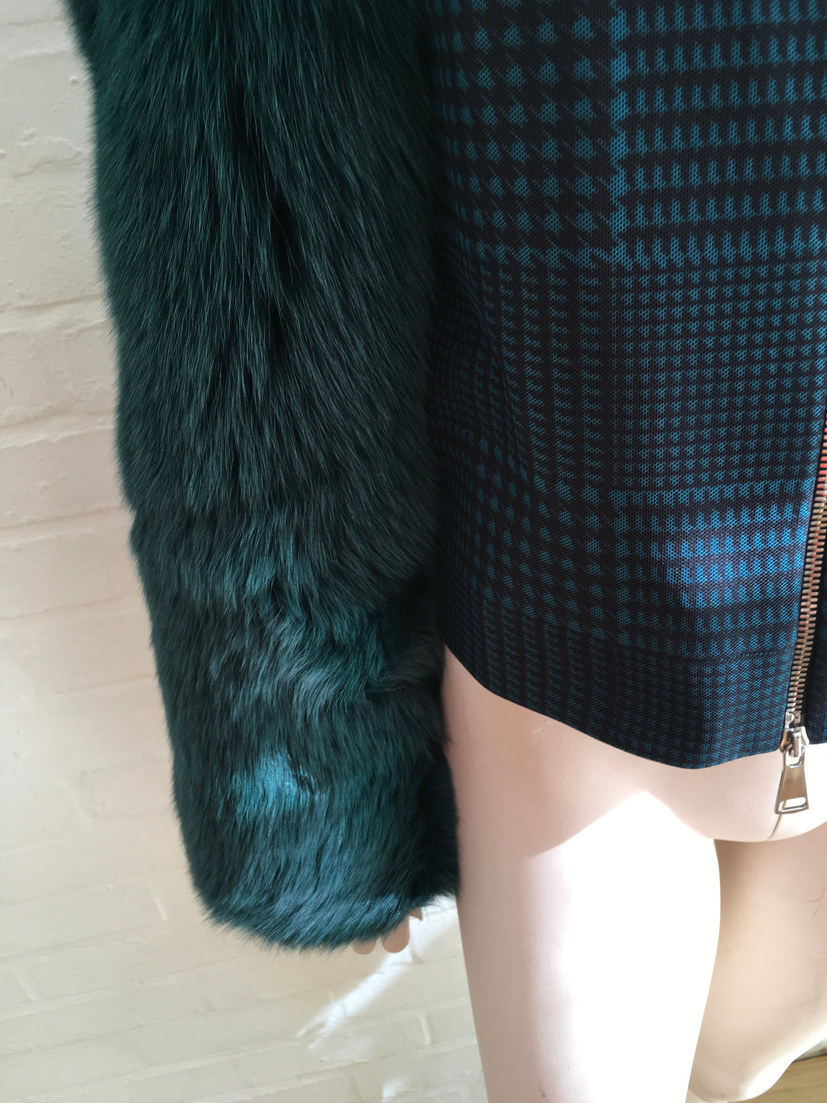 MARY KATRANTZOU Lodger saga fox fur sleeve tulle and wool jacket  Ladies