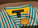 LAUREN RALPH LAUREN White Green Shirt Size M Medium ladies