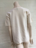 IRIS & INK Pure Wool White Knitted Top Sweater Jumper Ladies