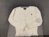 RALPH LAUREN POLO GIRLS' RUFFLED RIB KNIT CARDIGAN CABLE SWEATER JUMPER 6 YEARS children