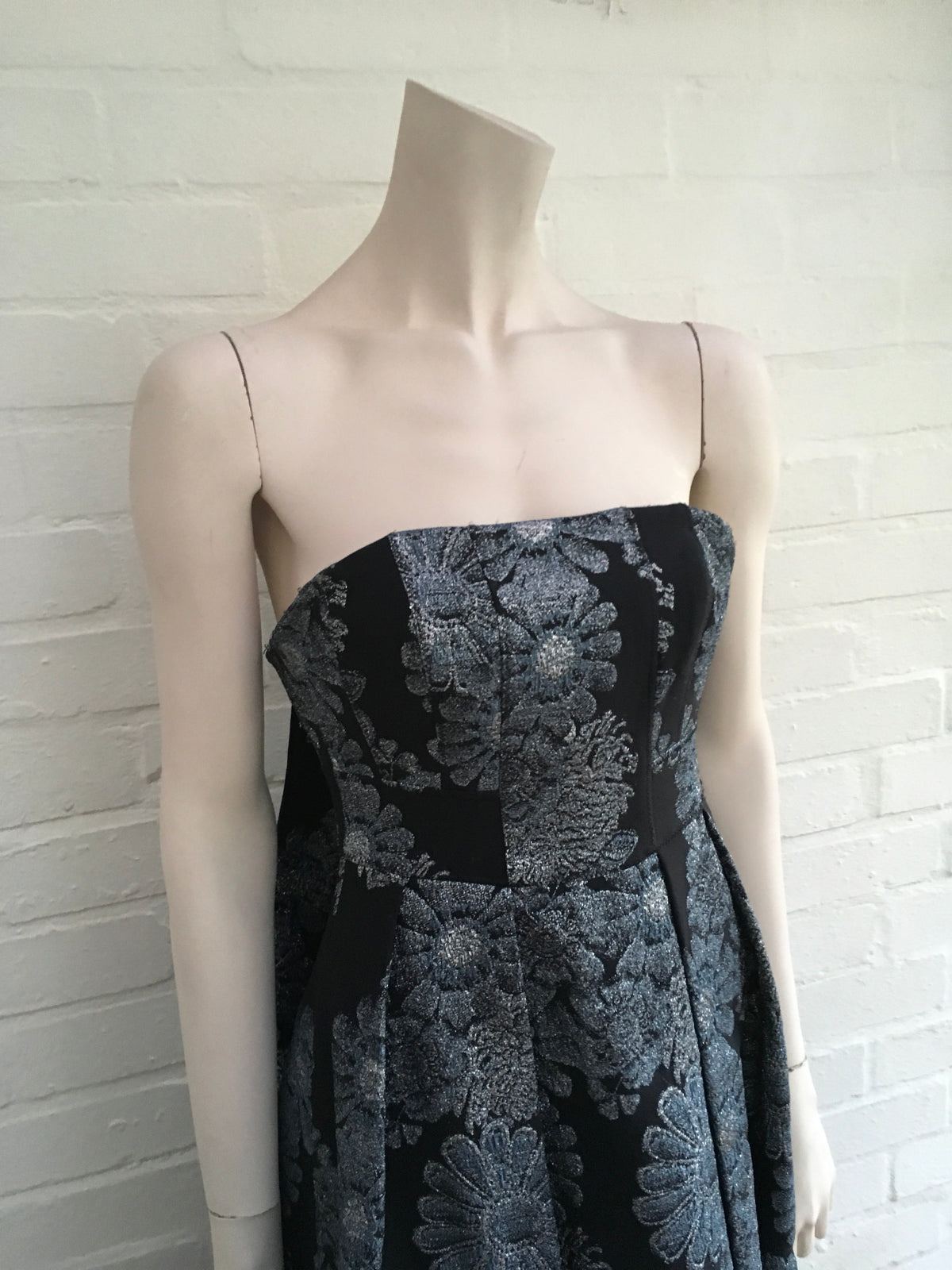 ERDEM RUNAWAY Alina Metallic-Jacquard Strapless Dress LADIES