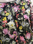 3.1 PHILLIP LIM Cold-shoulder lace-paneled floral-print silk-crepe blouse US 6 ladies