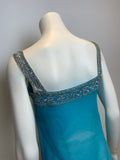 Sundri Khan Blue embellished blouse tank top S small ladies