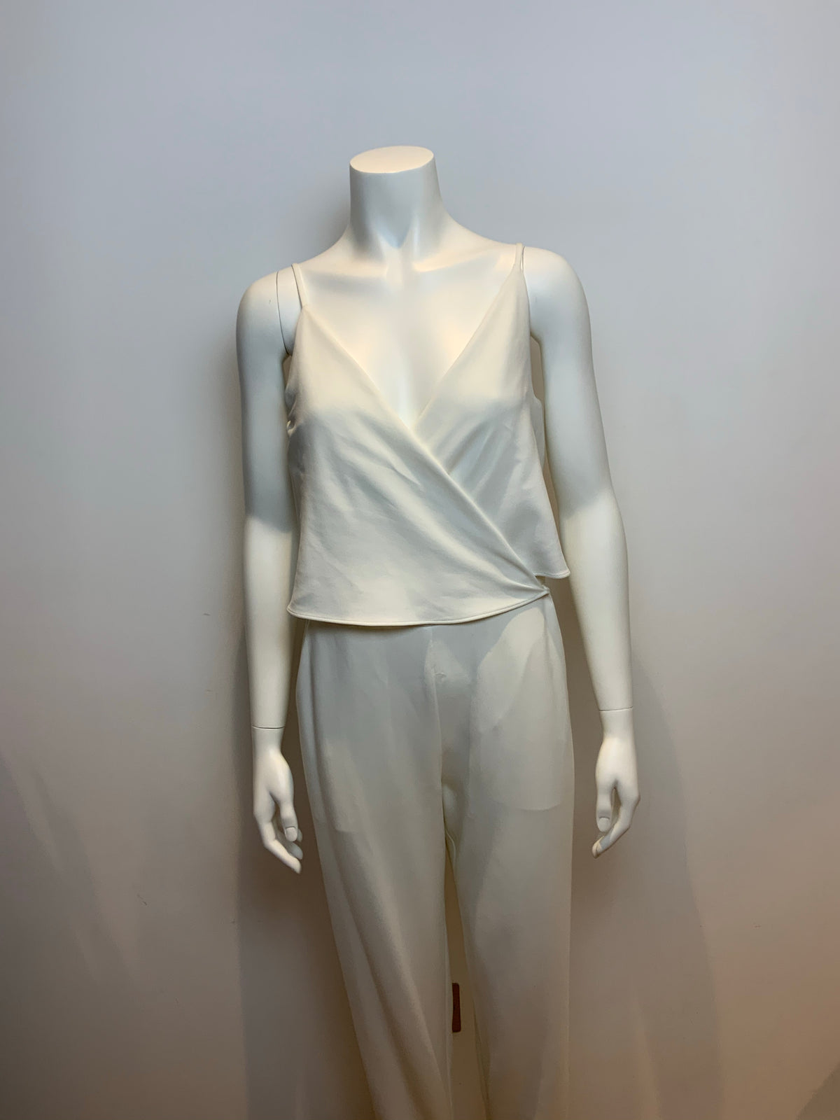 THEORY Odila crepe jumpsuit white Size US 4 UK 8 S SMALL ladies