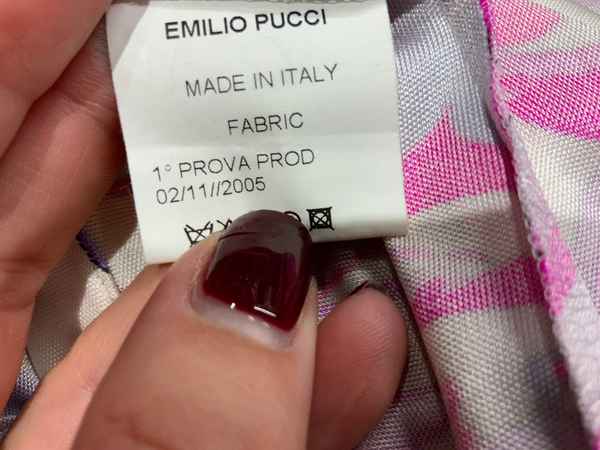 EMILIO PUCCI I 40 UK 8 US 6 S Small SILK Pink Absract Print 2005 Iconic Skirt