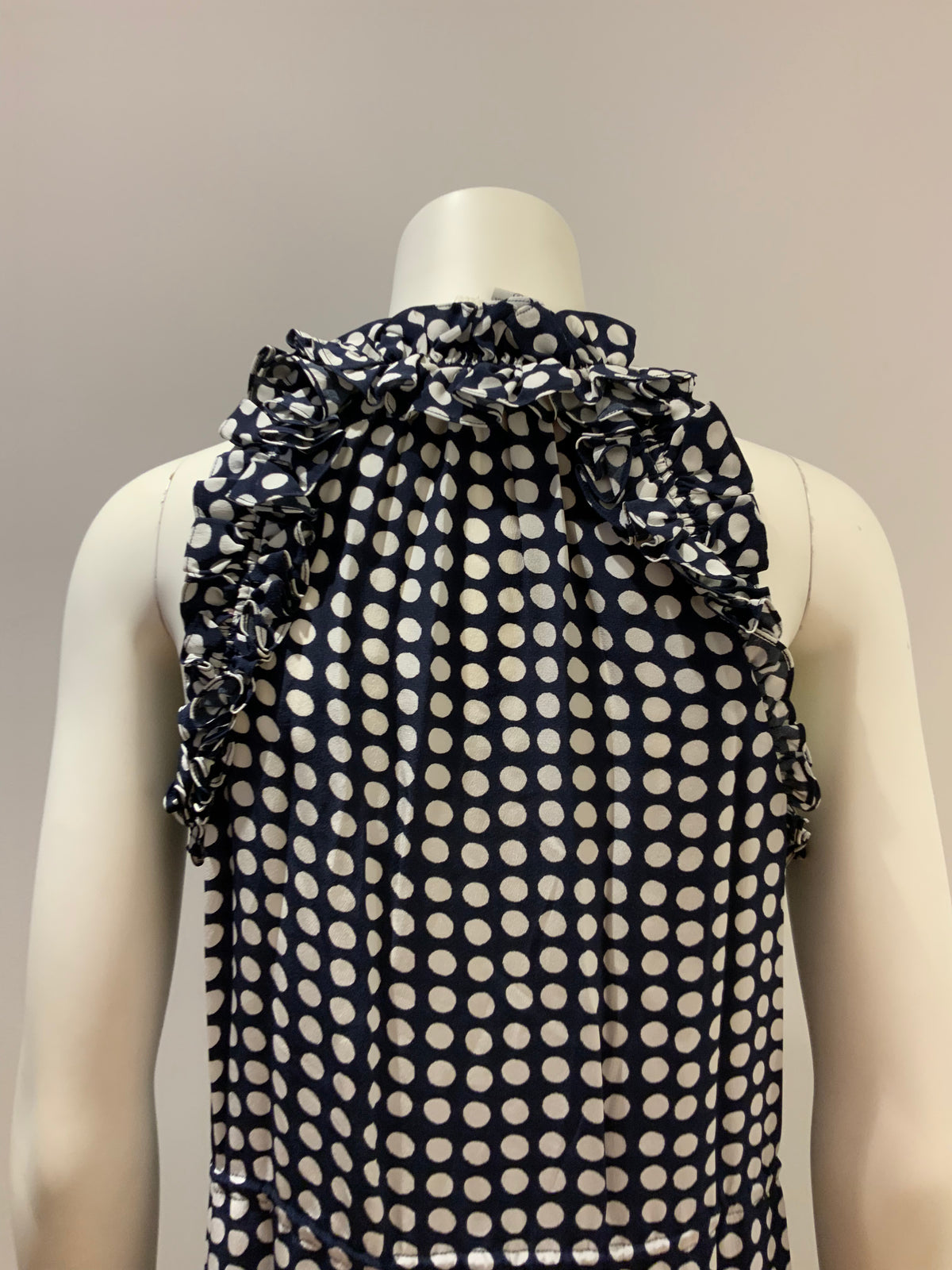 FIGUE NAVY POLKA DOT DRESS GABRIELLA KAMARI MOON PRINT Size S Small ladies