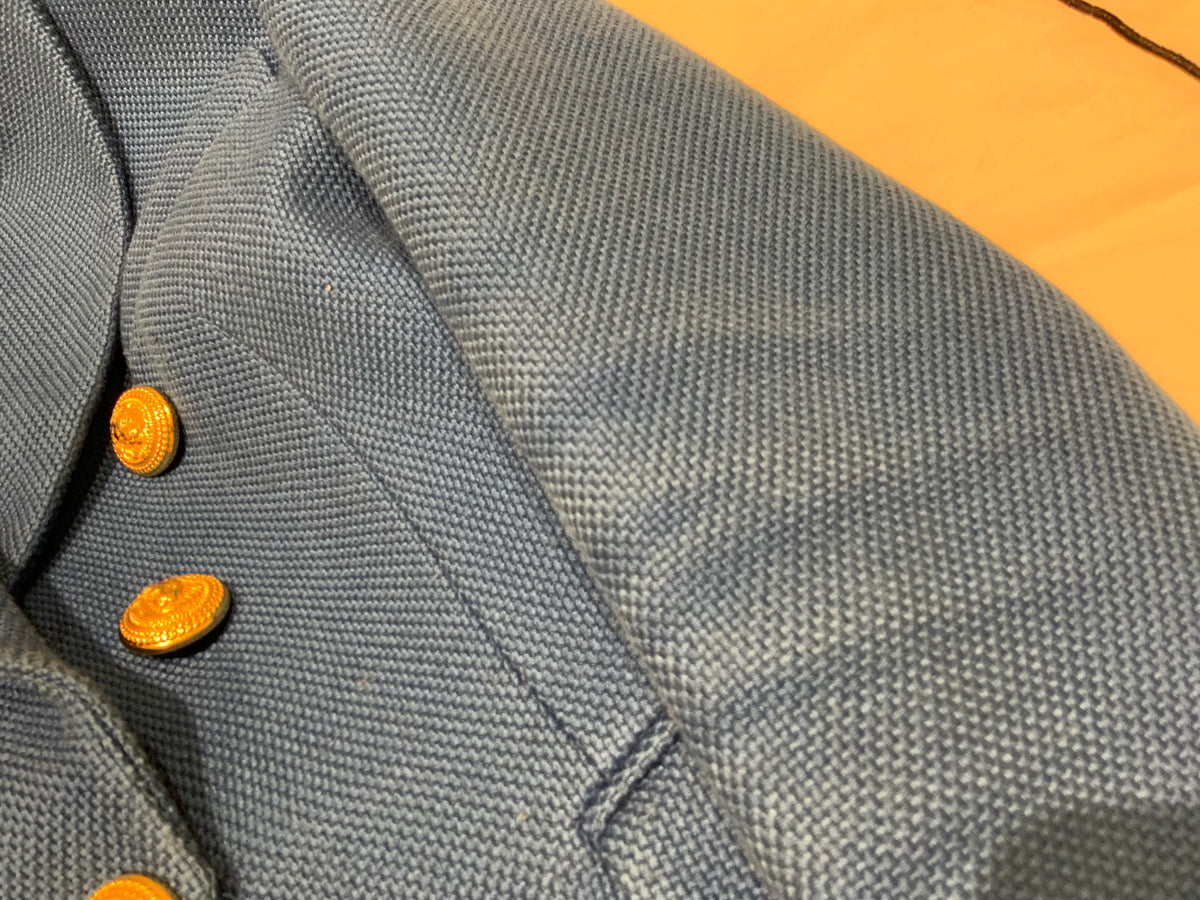 Balmain double breasted tweed blue blazer jacket F 42 UK 14 US10 ladies