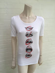 Guess Printed White T-shirt Top Size S Small Ladies