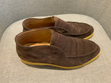 LORO PIANA BROWN SUEDE OPEN WALK ANKLE BOOTS SHOES SIZE 36.5 ladies