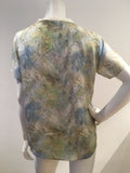 Theyskens Theory silk printed sheer top blouse size S Small ladies