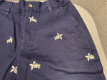 Janie & Jack Boys Navy Turtle Embroidere Cotton Bermuda Shorts 4 years Children