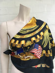 Hermes Carre Hermès Scarf Silk Liberty USA & France National Flag Black 90x90 cm Ladies