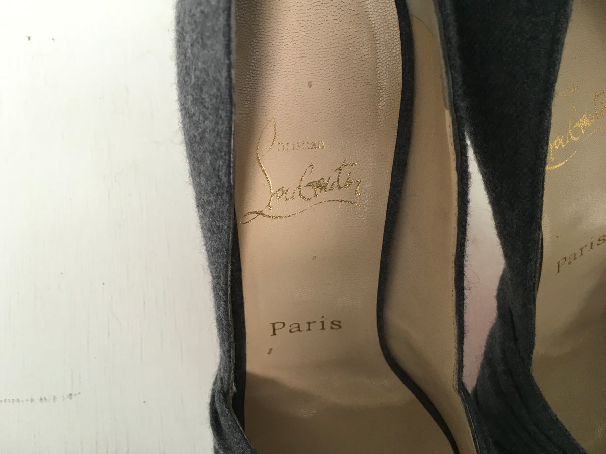 Christian Louboutin WOOL Lady Gres Knot Pumps Shoes Size 38 1/2 UK 5.5 US 8.5 Ladies
