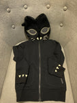 Stella McCartney Kids Fluorescent Cat Cotton Zip-Up Hoodie Black Size 6 years children