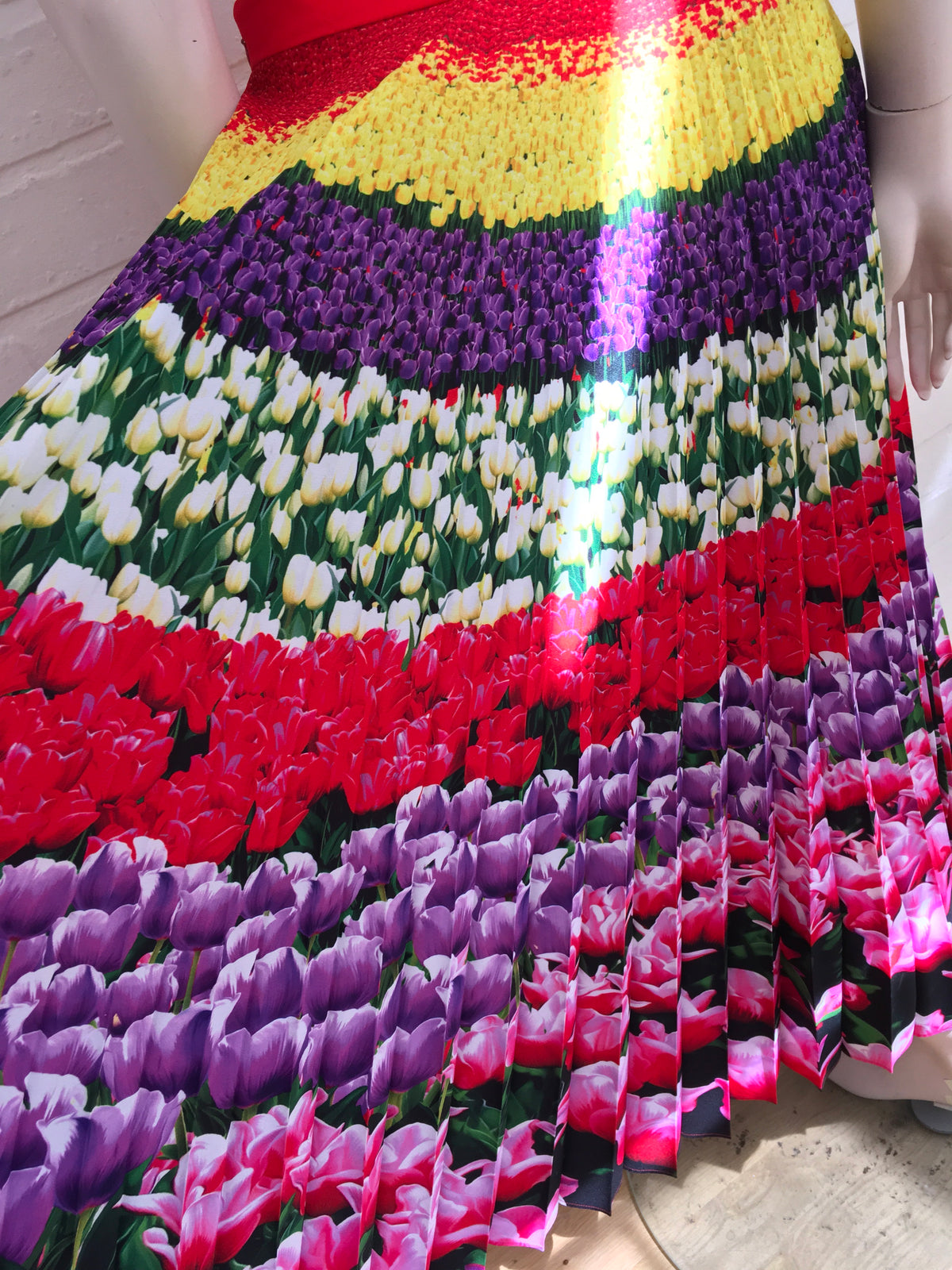 MARY KATRANTZOU Uni Pleated Floral-Print Crepe De Chine Midi Skirt 2019  Ladies