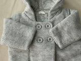 purebaby knit wool & cotton jacket - pale grey melange 0-3 month children