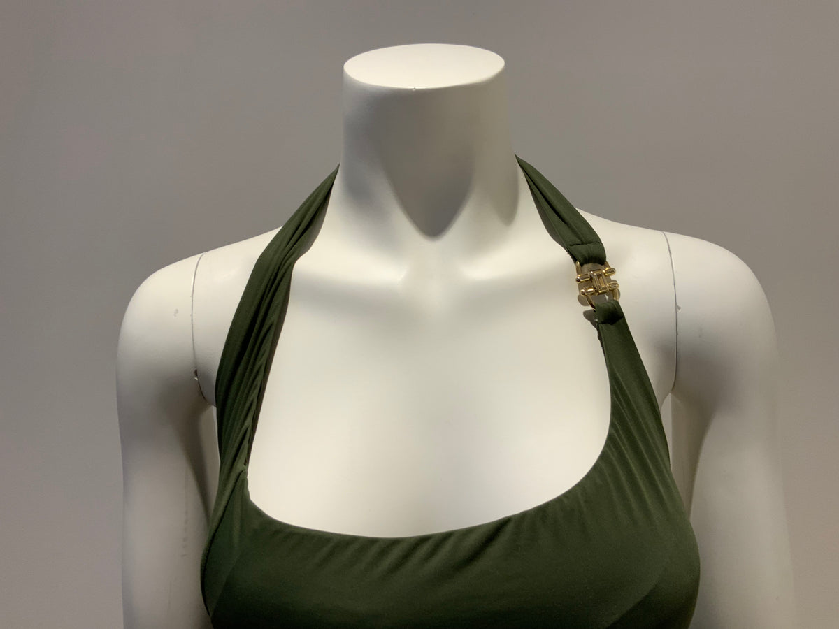 Melissa Odabash Seychelles One-shoulder Swimsuit In Khaki UK 8 US 4 S small ladies