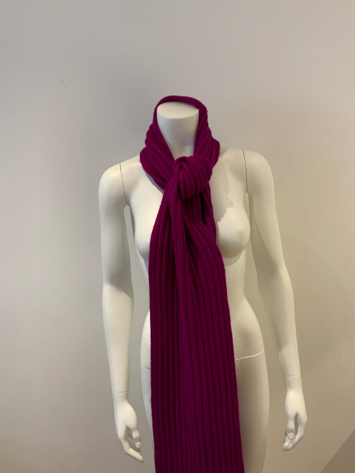 JOSEPH Women’s Long Pure Alpaca Knit Fuchsia Scarf Shawl 240 cm ladies
