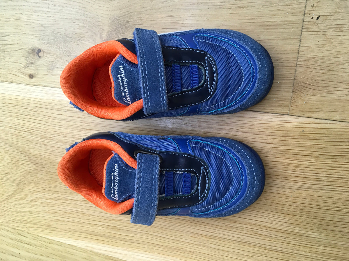 AUTOMOBILI LAMBORGHINI RACE ONE BOYS TRAINERS IN ROYAL BLUE EU 22 UK 5 Children