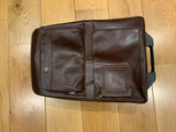 PIQUADRO Brown Leather Cabin Size Suitcase Traveler Luggage men