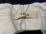 Celiné Iconic CELINE TUXEDO PANTS ROYAL BLUE-TRIM BLACK WOOL SIZE F40 US 8 UK 12 ladies