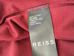 Reiss Womens Carrey Off Shoulder Velvet Burgundy Top Size UK 12 US 8 ladies