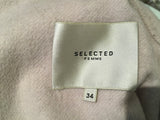 Selected Femme Oversized Pale pink wool cashmere coat Size F 34 XS ladies