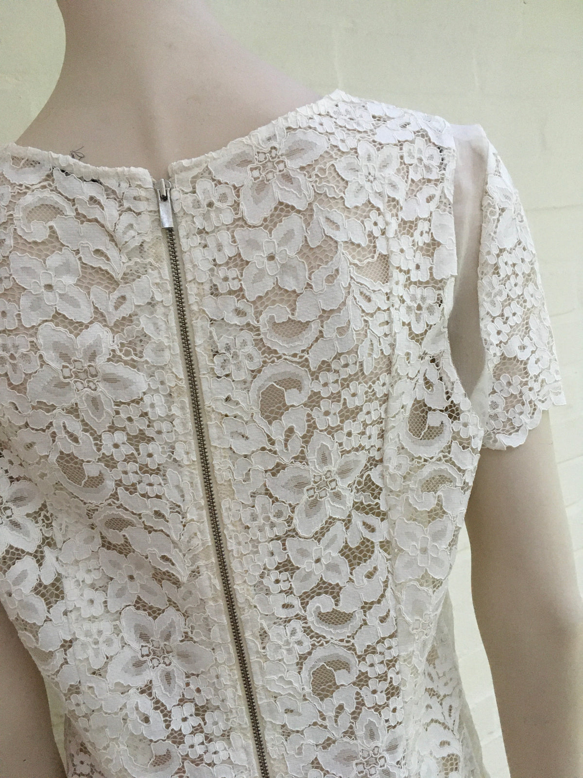 Gerard Darel White Lace Blouse Top Ladies Size F 44 L large ladies