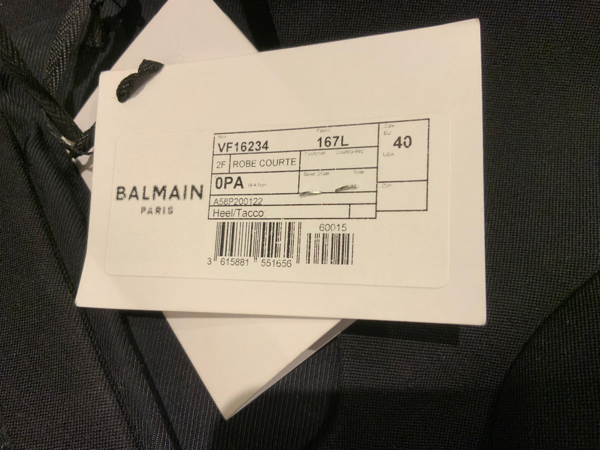 £3,940 SOLD OUT Balmain BLACK WOOL BLAZER DRESS F 40 UK 12 US 8 ladies